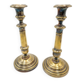 Pair of antique brass candlesticks