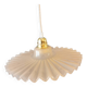 Vintage opaline pink pleated molded glass pendant light