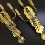 Paire d'appliques empire en bronze