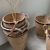 Lot d’anciens paniers d’épicerie