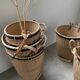 Lot of old grocery baskets