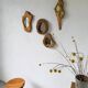 Set de 4 miroirs organiques brutalistes en bois années 50