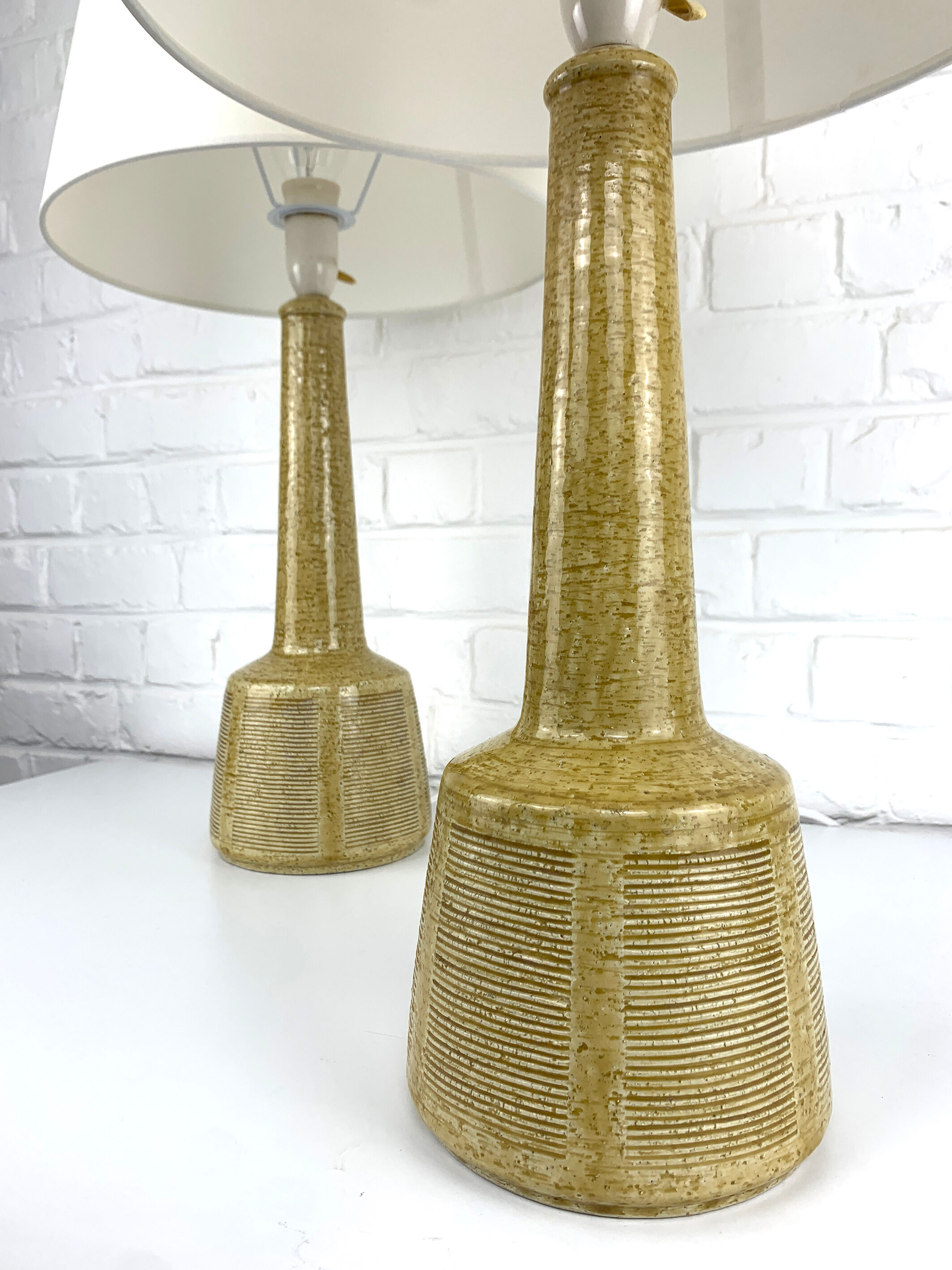 Pair of Ceramic Table Lamps Palshus, Denmark, design Esben Klint for Le Klint