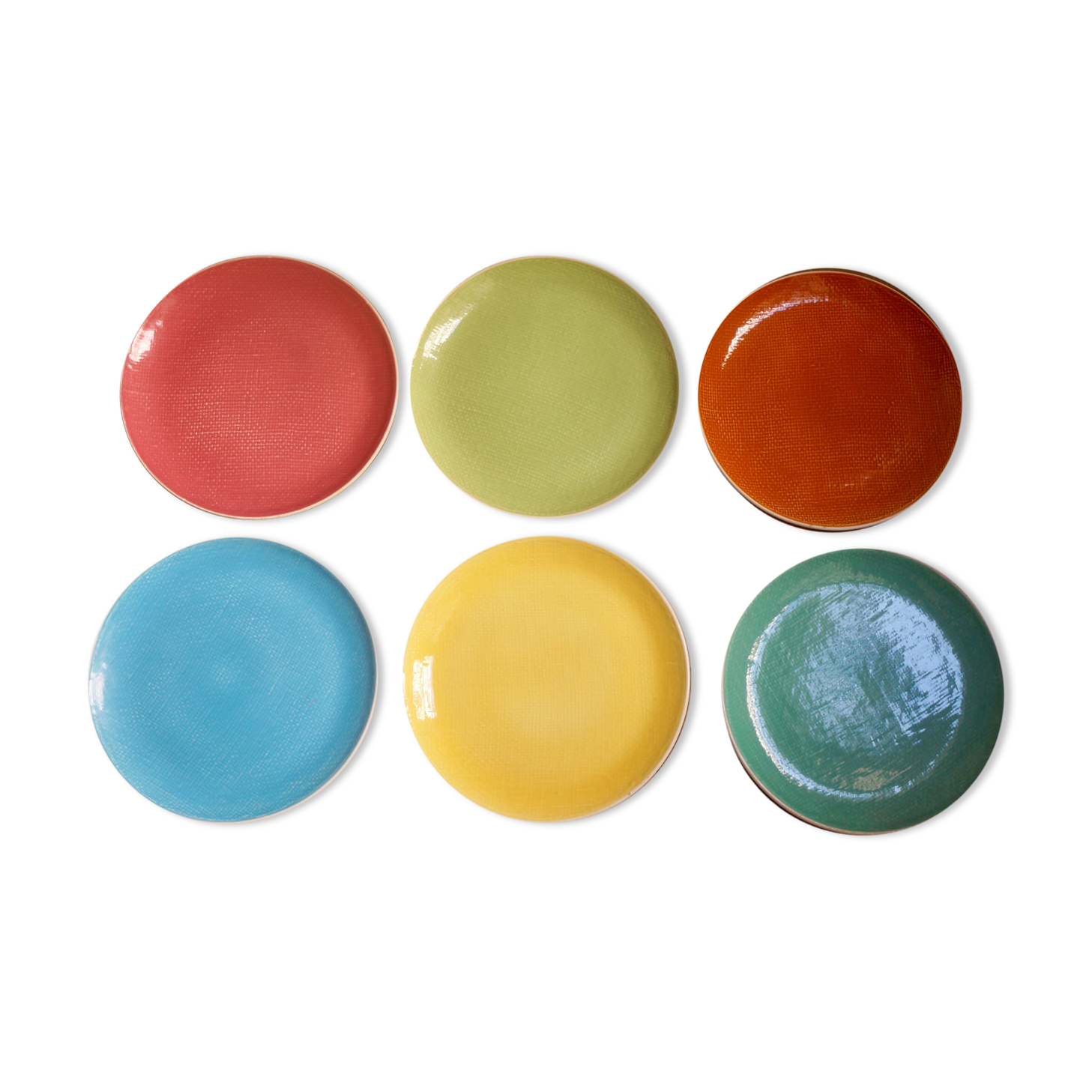 6 plates flat Salins Deauville 1960 French design