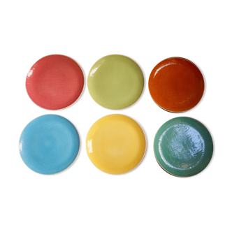 6 plates flat Salins Deauville 1960 French design