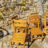 Set of 7 wooden chairs