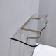 Vintage Crystal and Brass Wall-Mounted Console Table by Cristal Art, Turin Italy