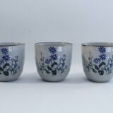 Tea set and 3 cups - floral motifs