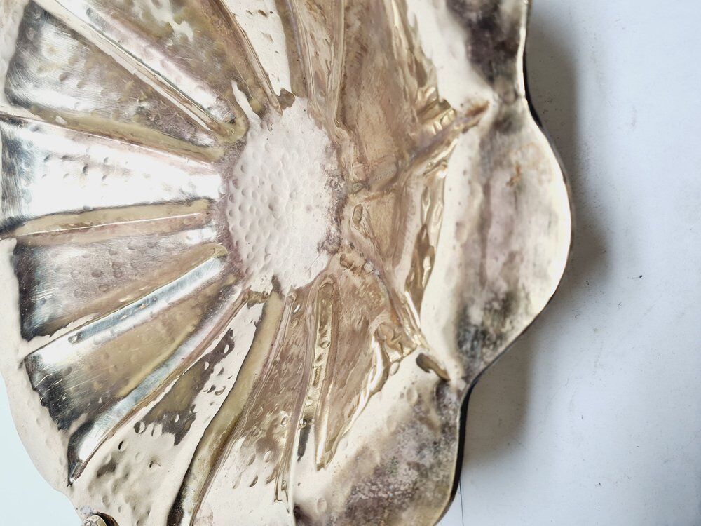 Art Deco hammered bowl on stand, Germany, 1930s