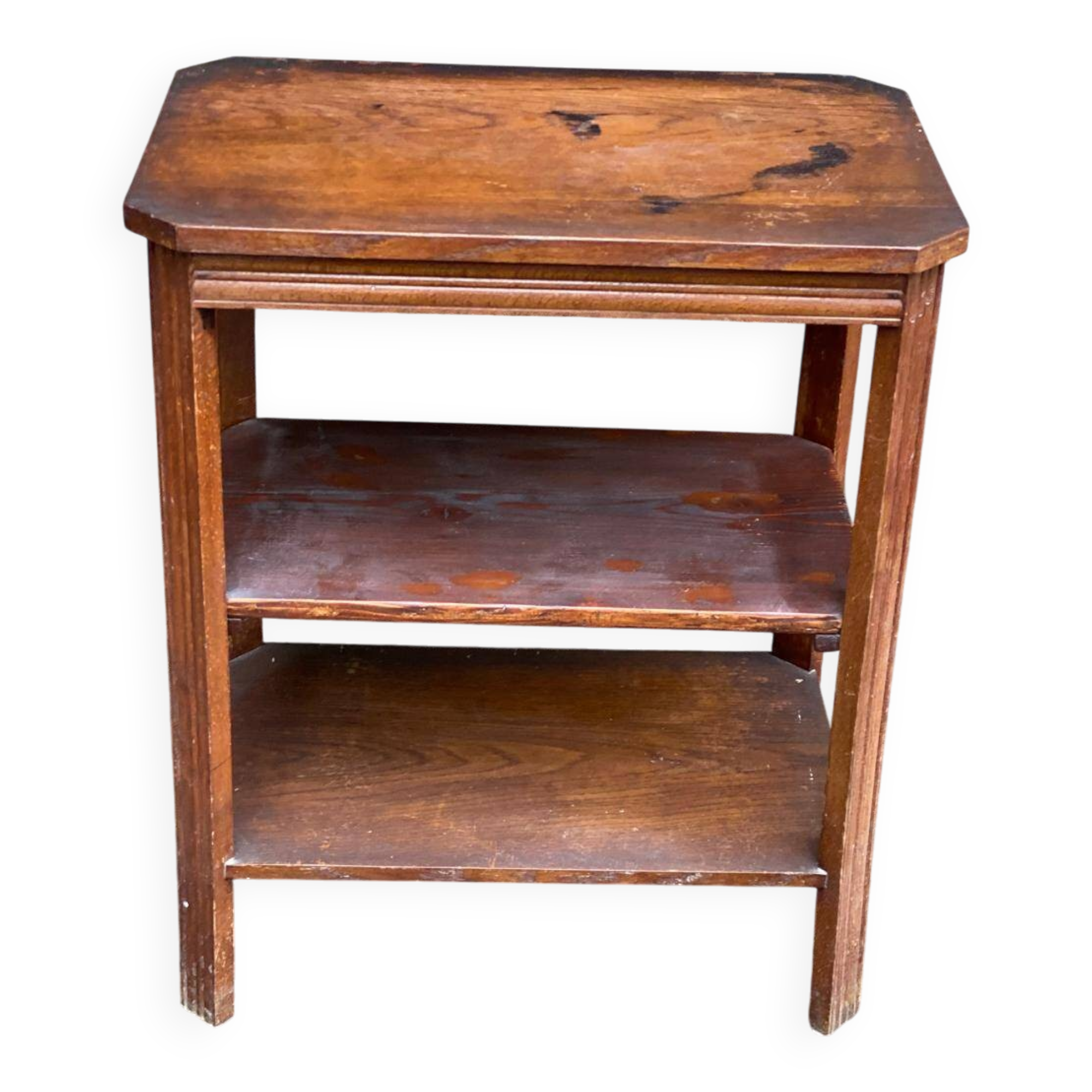 1950s Art Deco solid wood shelf with drawer