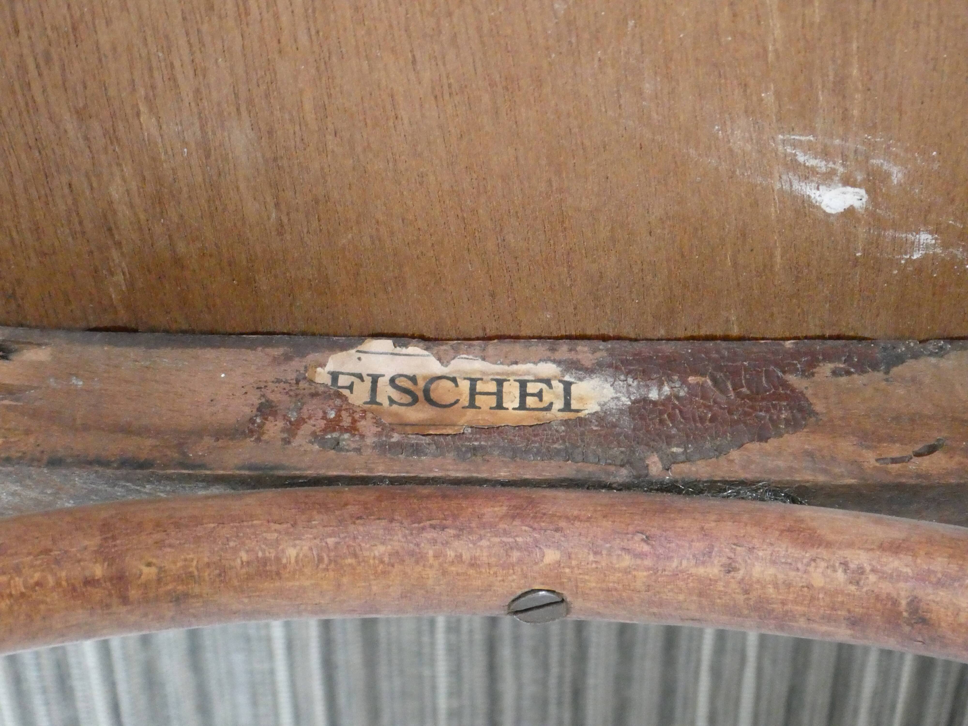 Paire de fauteuils de bistrot Fischel en bois courbé