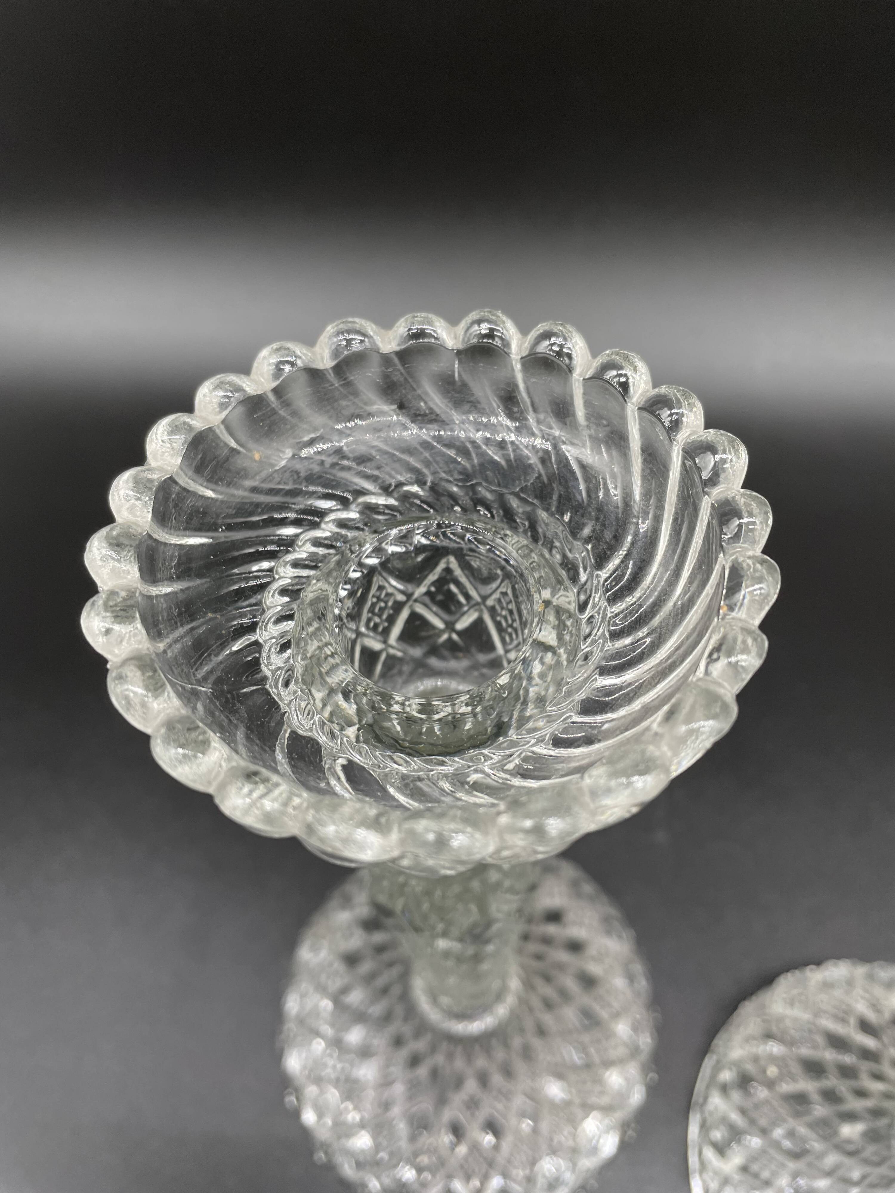 Pair of candlesticks, cut glass