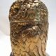 Seau à glace hibou en métal doré Mauro Manetti des années 1970