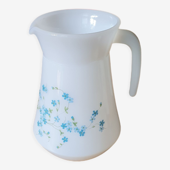 Pitcher / carafe arcopal blue flowers