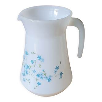 Pitcher / carafe arcopal blue flowers