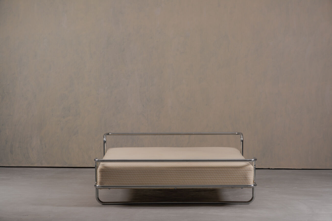 Vintage “Kromvik” king chrome bed by Knut Hagberg for IKEA, Sweden 1980s