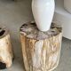 Oblong white vase H:20cm