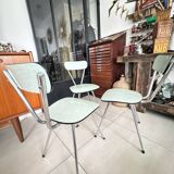 Set of 3 green Formica chairs