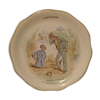 Plate "talking" theme sport riding