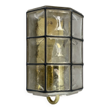 Wall light "Iron Rings" in brass and glass by Glashütte Limburg, Germany, 1970s