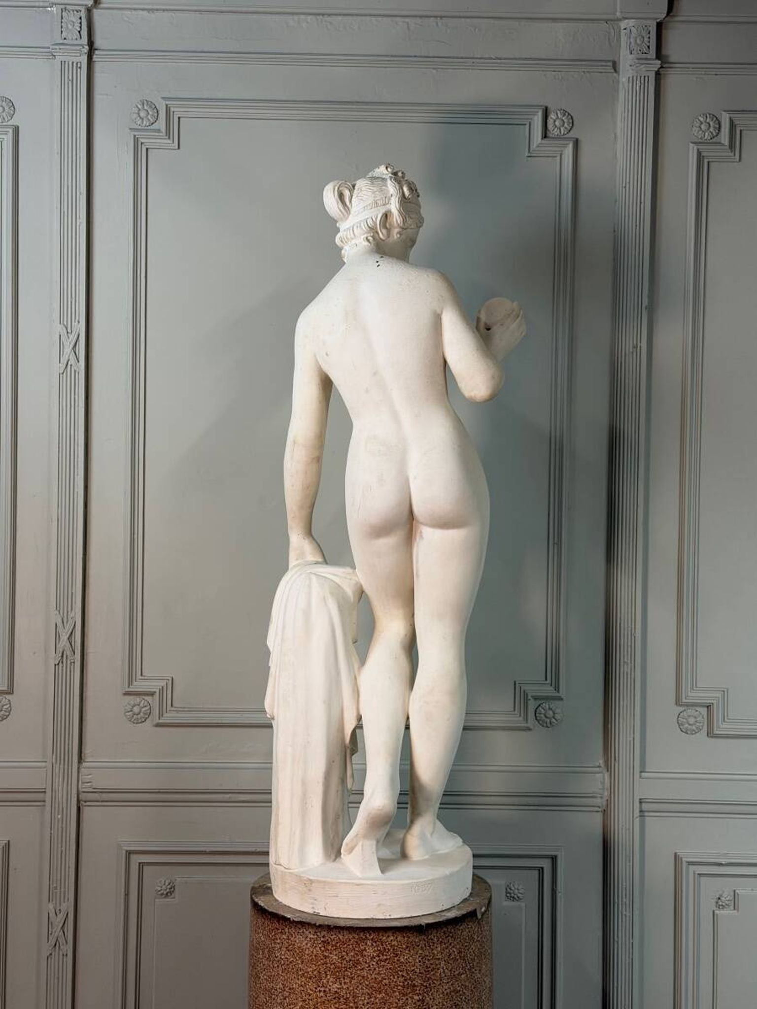 Venus with the Apple, based on the model by Bertel Thorvaldsen in reconstructed marble, 20th century.