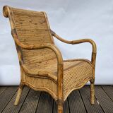 Pair of Vivai del Sud rattan wicker bamboo chairs