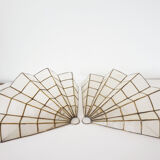 Pair of mother-of-pearl fan-shaped sconces