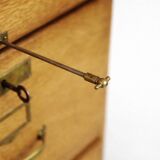 Vintage Industrial English Oak Filing Cabinet with Drawers, 1920s