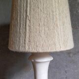 Alabaster table lamp, baluster foot, virgin wool lampshade
