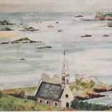 Tableau à l'huile par Brunel 1958