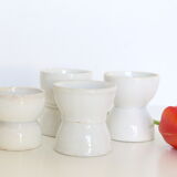 Set of 4 white ceramic shells, vintage