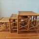Tables gigognes en rotin et cannage – Esprit Riviera – Vers 1970/80