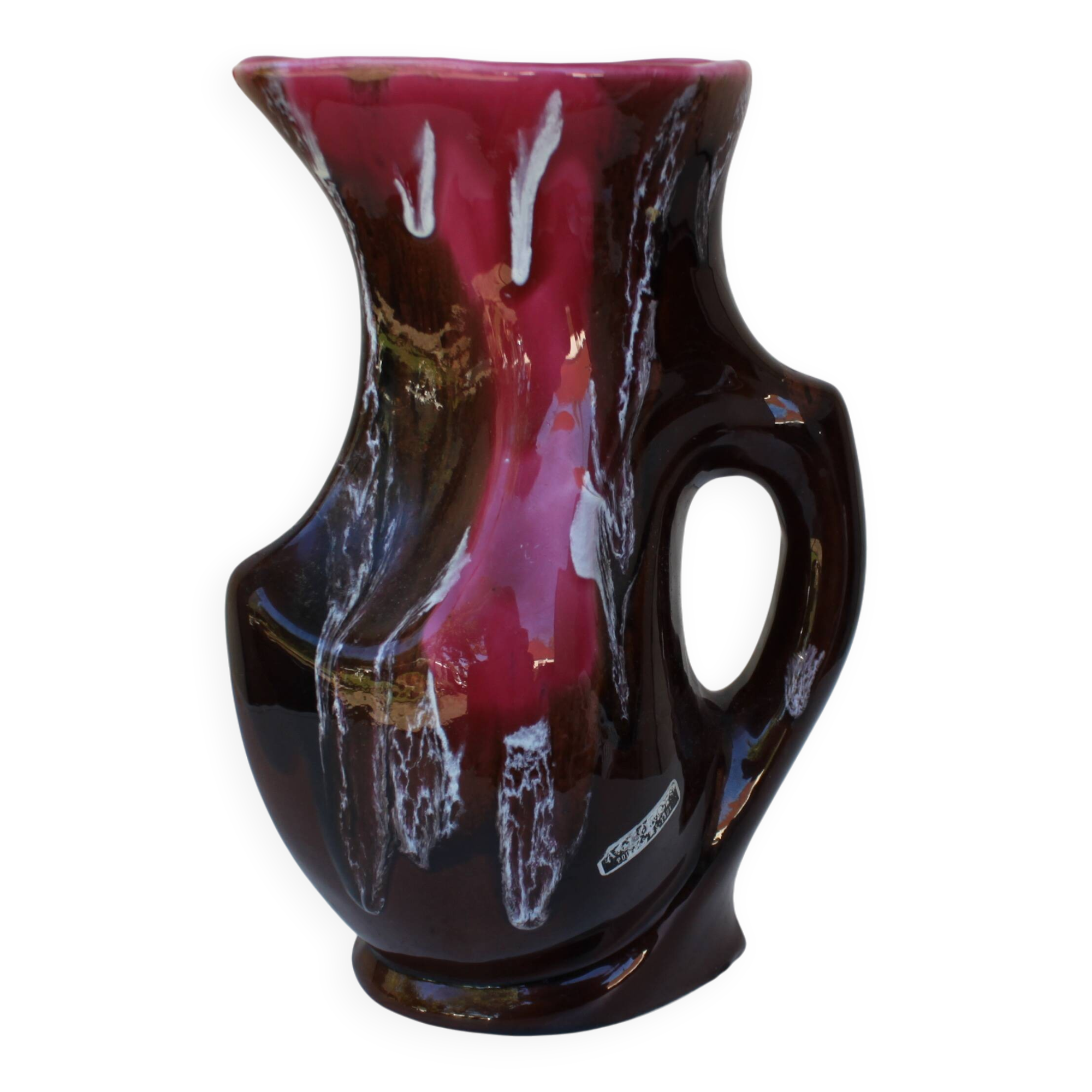 vase 1970 rose une anse