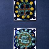 Grande banquette éventail d'angle en chêne, Guillerme et Chambron, 1970s