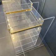 Plexiglass desk Altuglas plexi glass table David Lange vintage 70s
