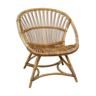 Fauteuil en rotin début 1950