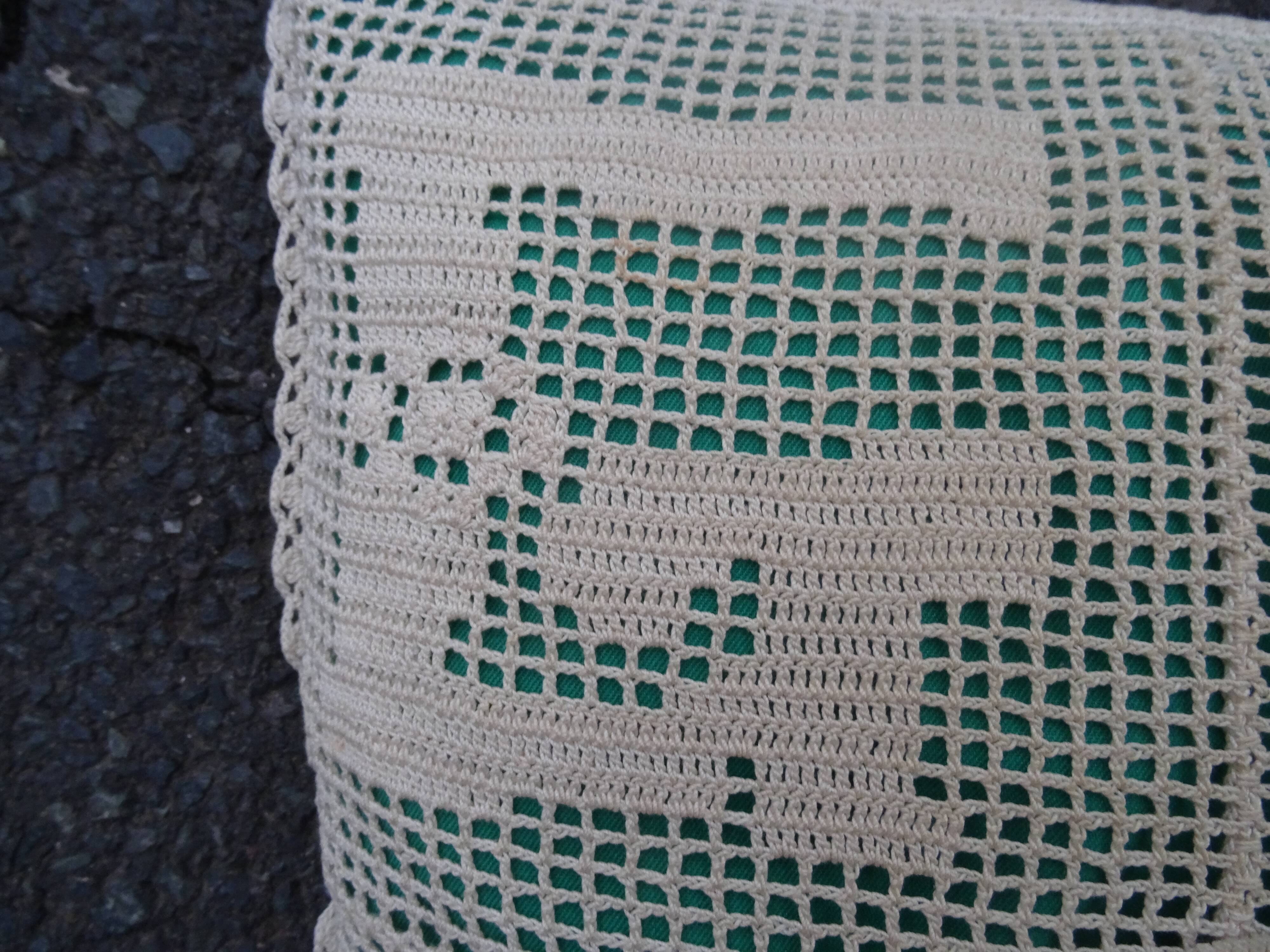 Vintage crochet cushion