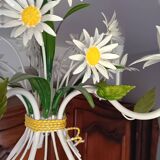 Lustre fer forgé fleurs marguerites