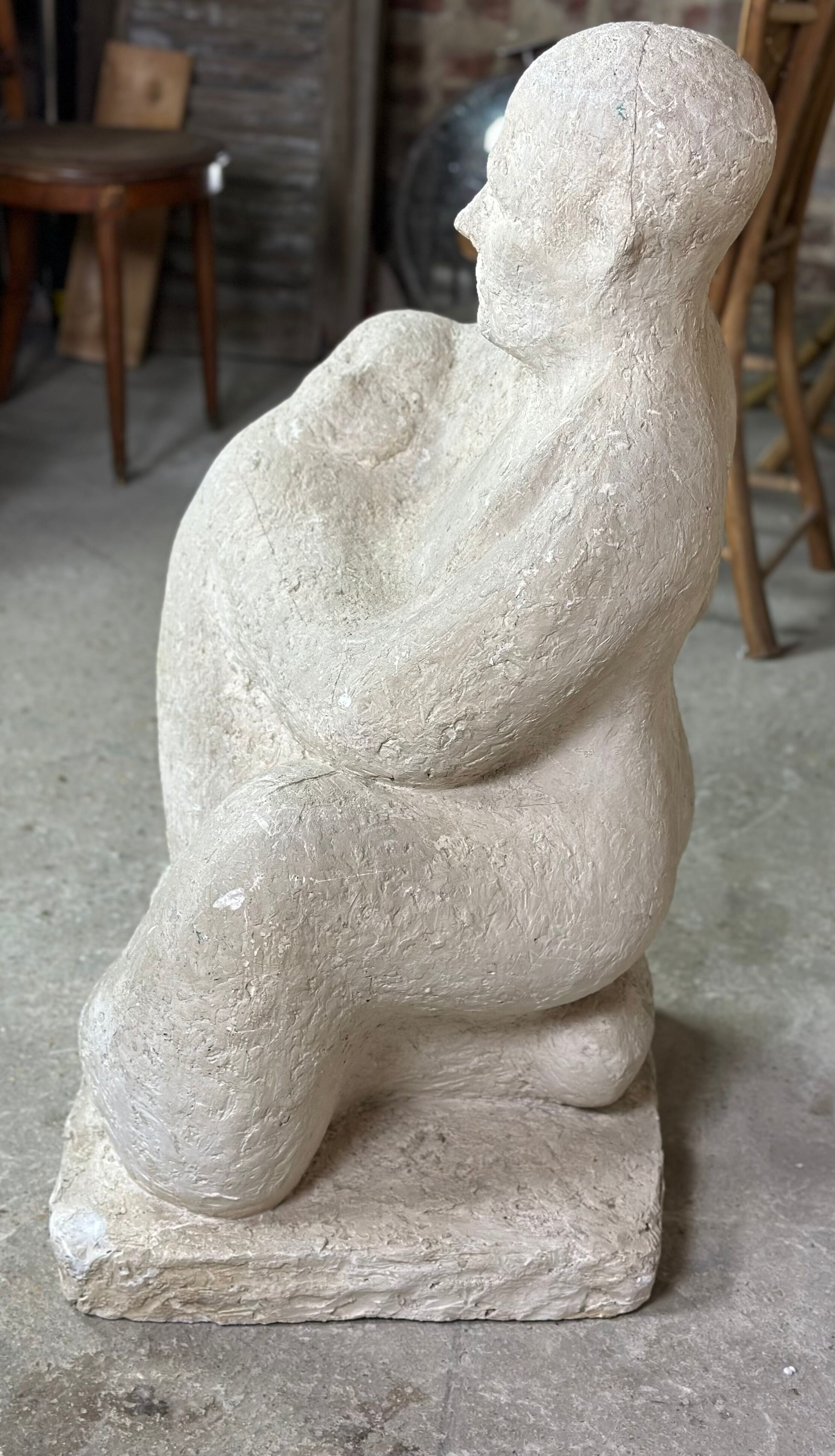 Sculpture en plâtre de Dragoljub Milosevic 1970