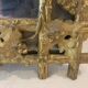 Louis XVI style mirror in carved wood and gilded with gold leaf, 19th century