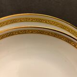 8 flat porcelain plates from Limoges Bernardaud, gilded Greek decoration, twentieth century