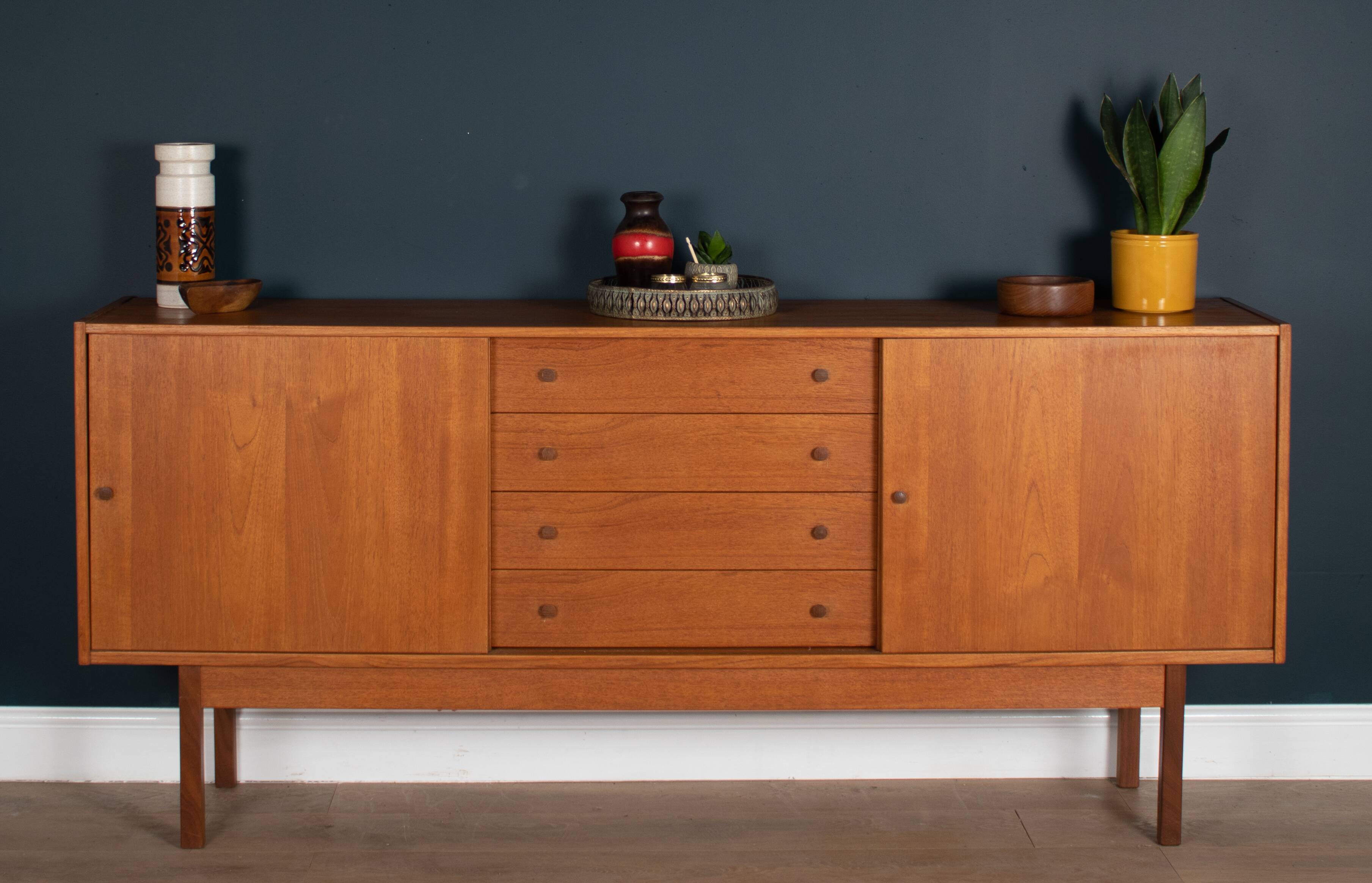 Restored Long Teak Retro 1960s Danish Sideboard