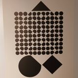 Screen print by Victor Vasarely - "Corpuscular" - Art & Science / Structure
