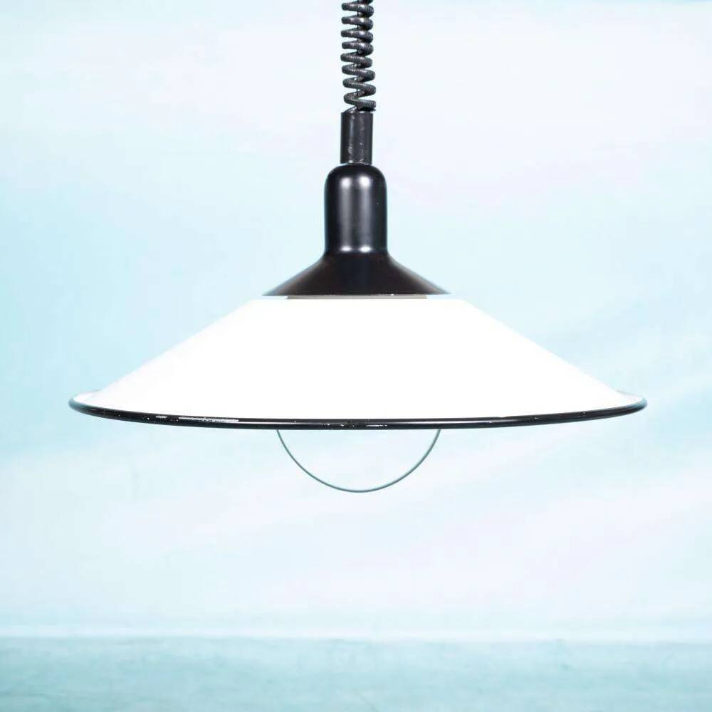 1970s Swedish minimalist Scandinavian suspension lamp with a pull switch.