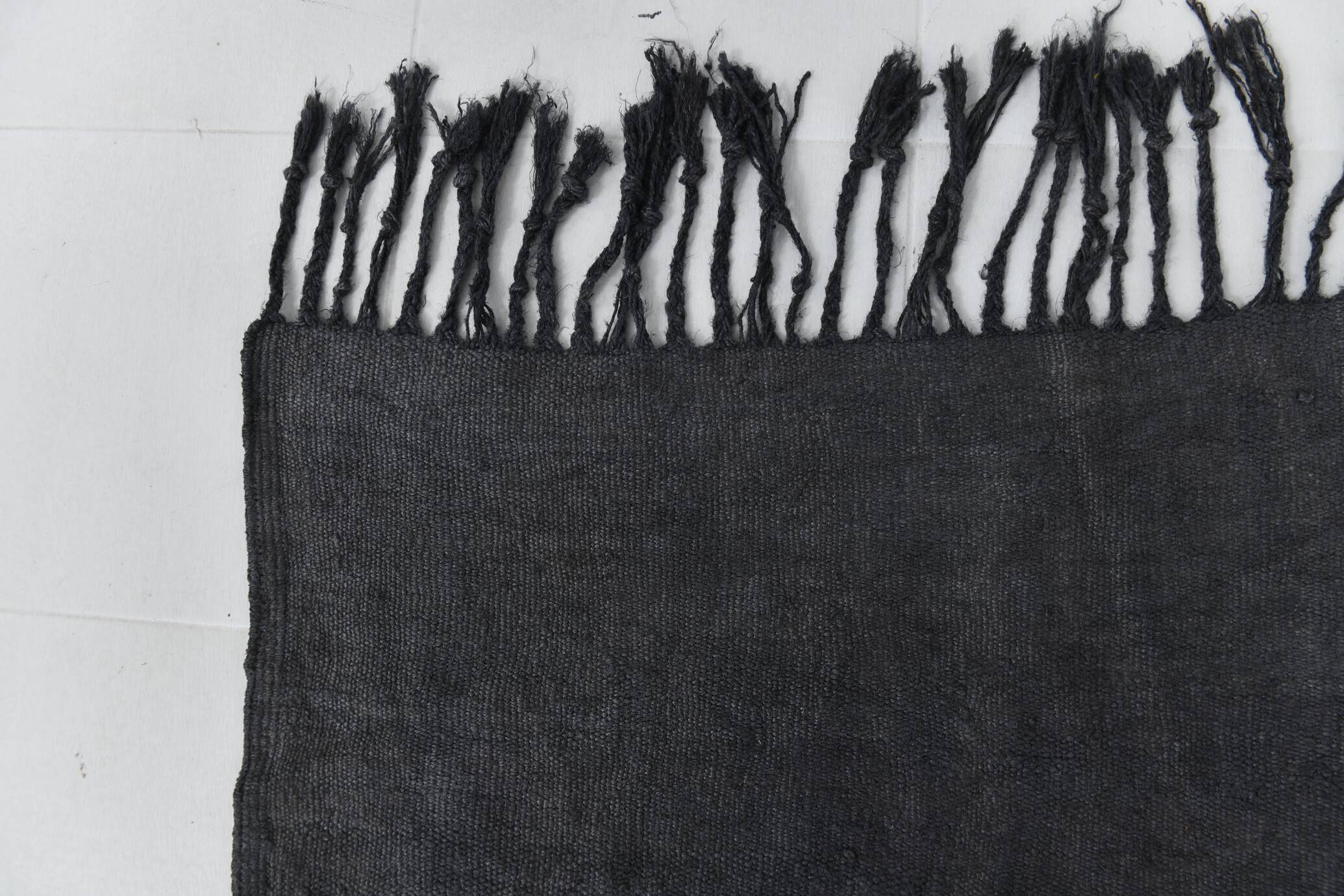 6x7 Charcoal Handwoven Anatolian Kilim Rug, 172x218 Cm