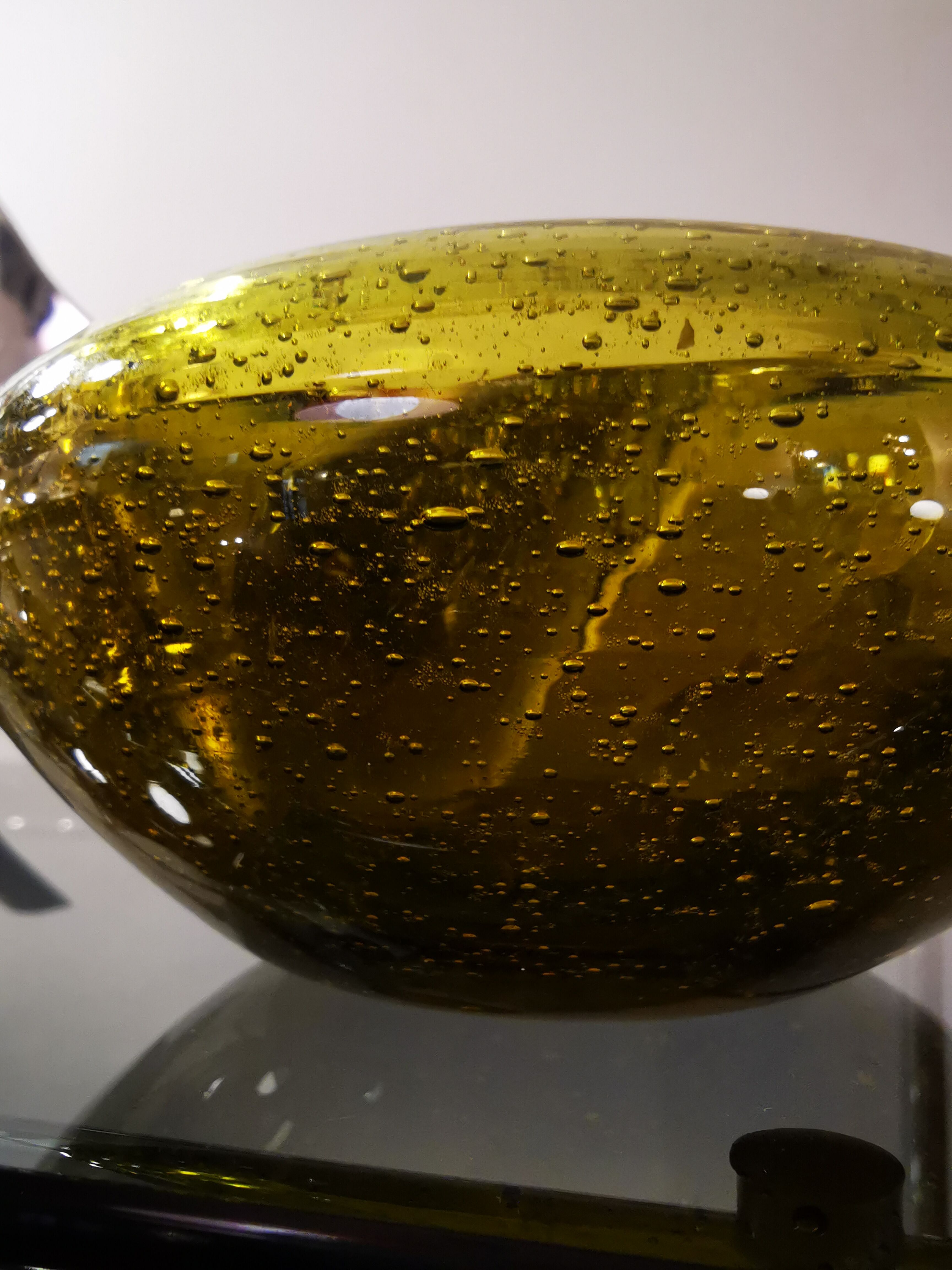 Vintage mortar and pestle from the glassworks of Biot 70s