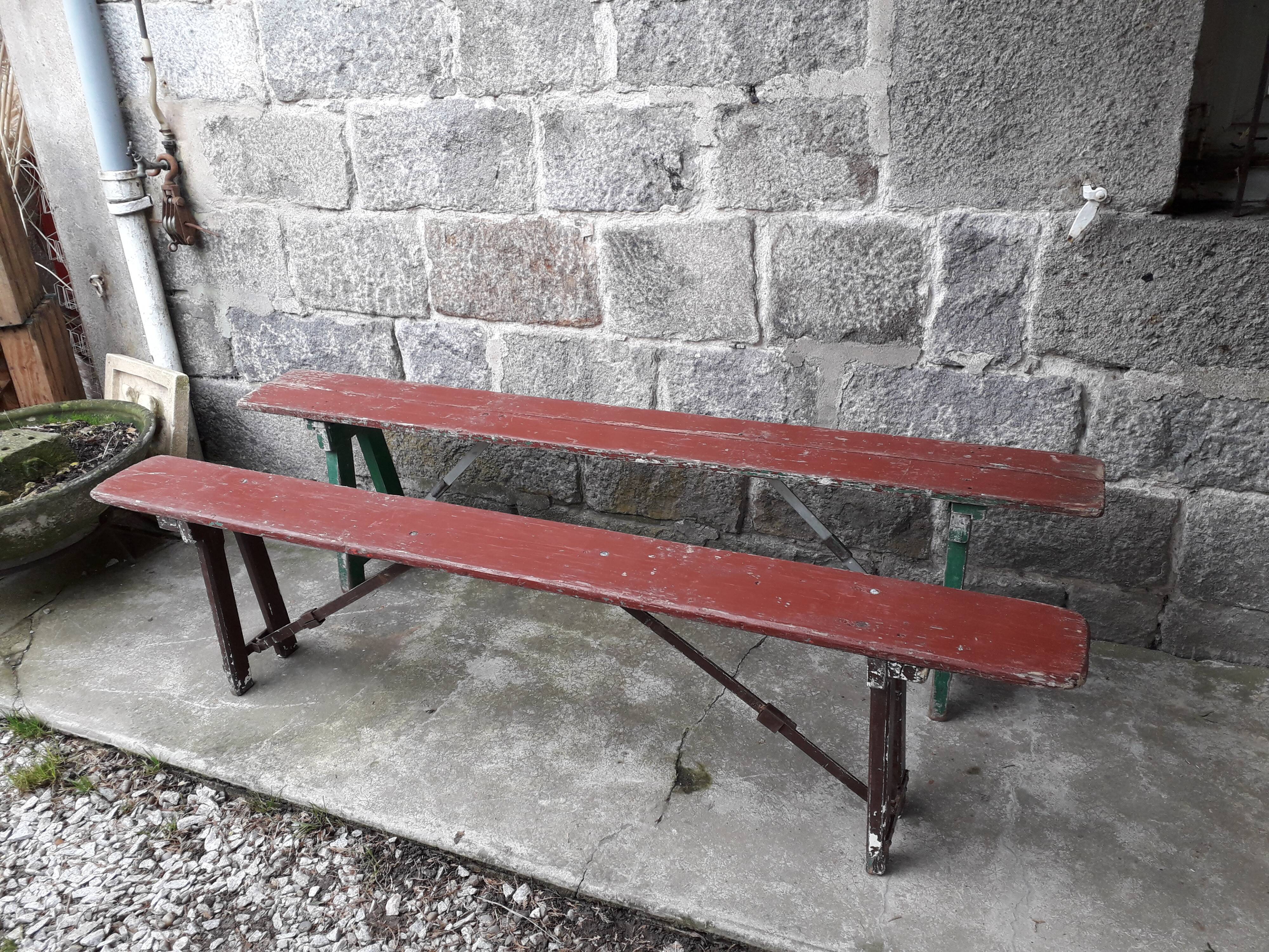 Paire de bancs pliant guinguette