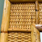 Vintage mid-century bamboo and rattan mirror by Dal Vera, Italy 1970s.