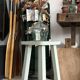Tabouret bois massif vert amande 