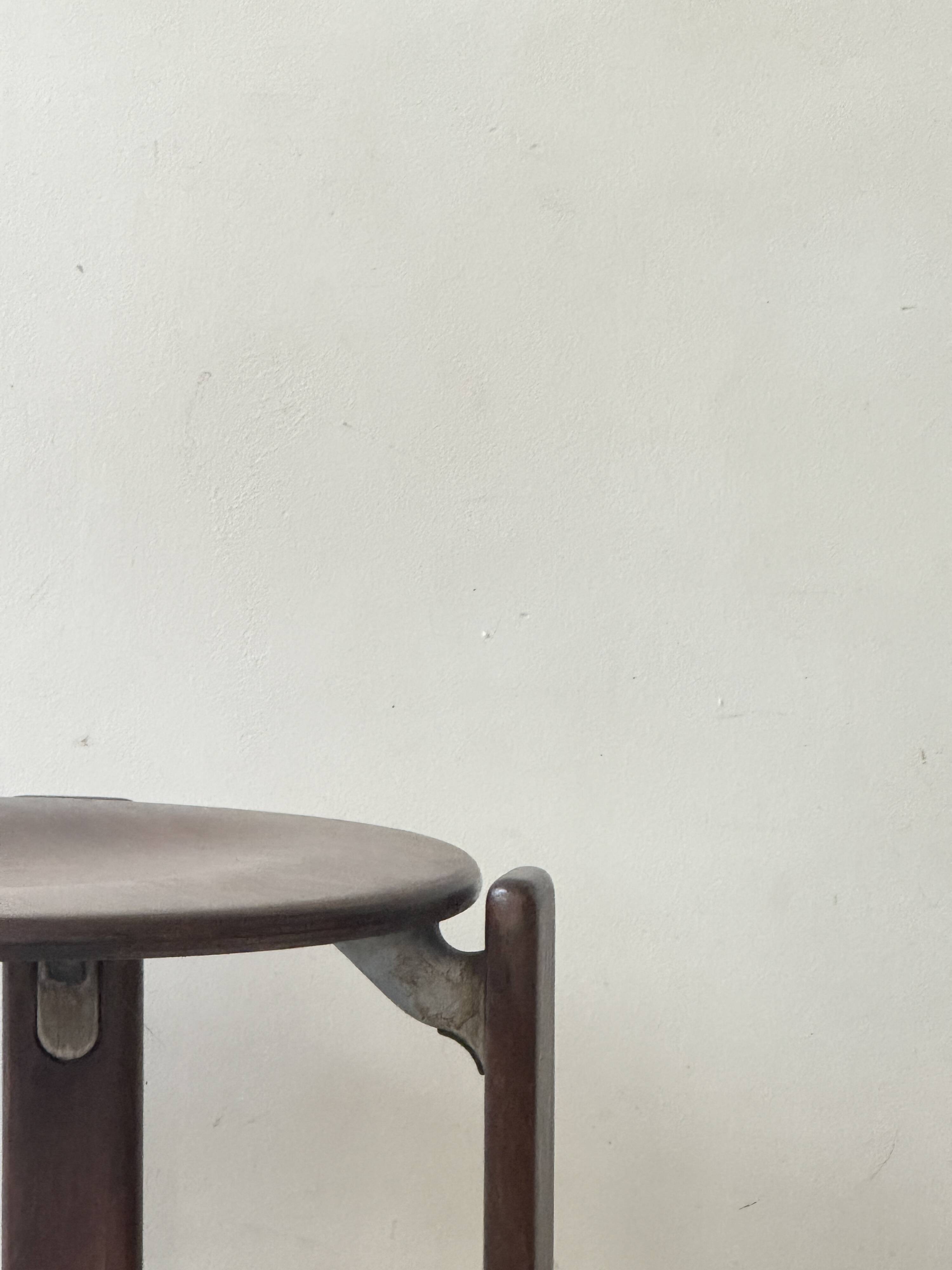 Tabouret, table d'appoint en bois de hêtre  Bruno Rey, Suisse 1970